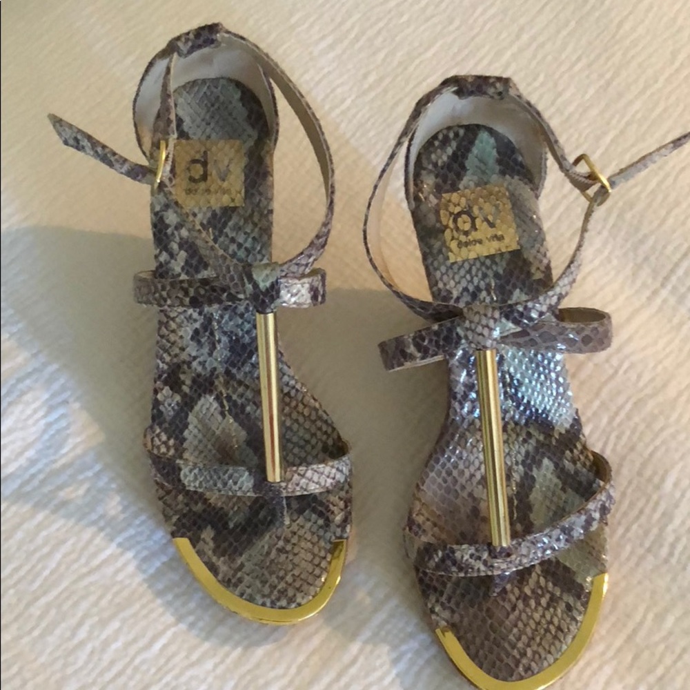 Dolce vita snake skin wedge sandals
